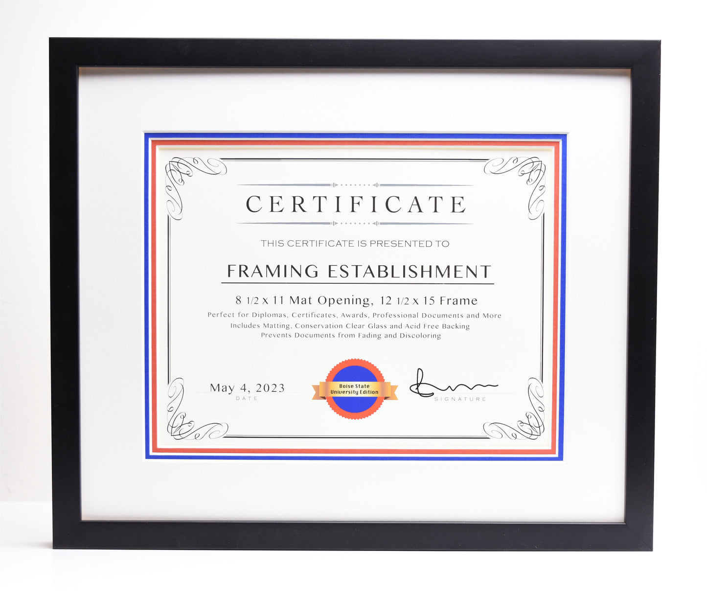 Boise State Edition Document Frame