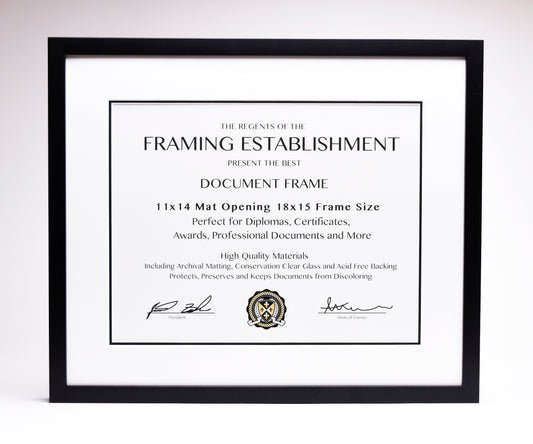 Big Document Frame with White and Black Mat